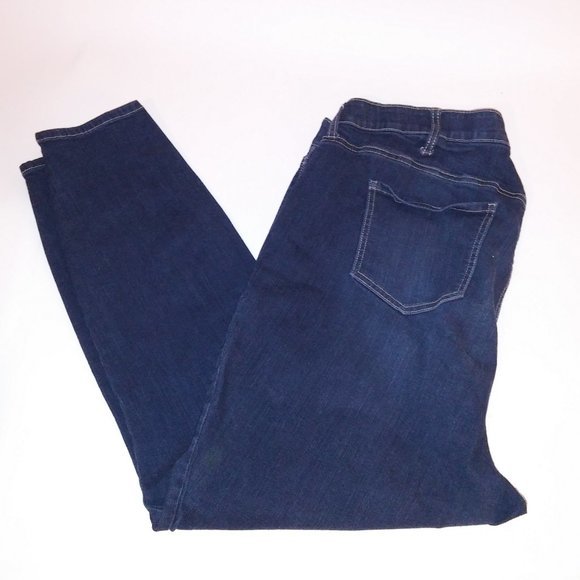 Torrid Jeans 24 R Sky High Skinny Denim Blue Dark Wash Premium Stretch Waist 20" - Picture 2 of 11